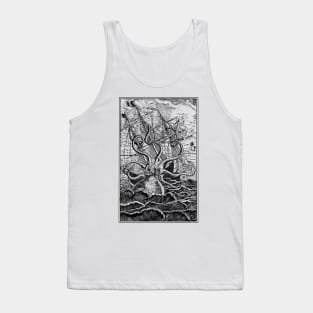 The Kraken's Fury: A Sea Monster Attacking a Ship Tank Top